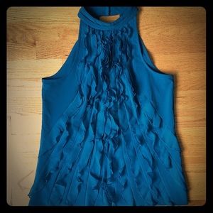 Kenar Dark Teal Ruffle Blouse